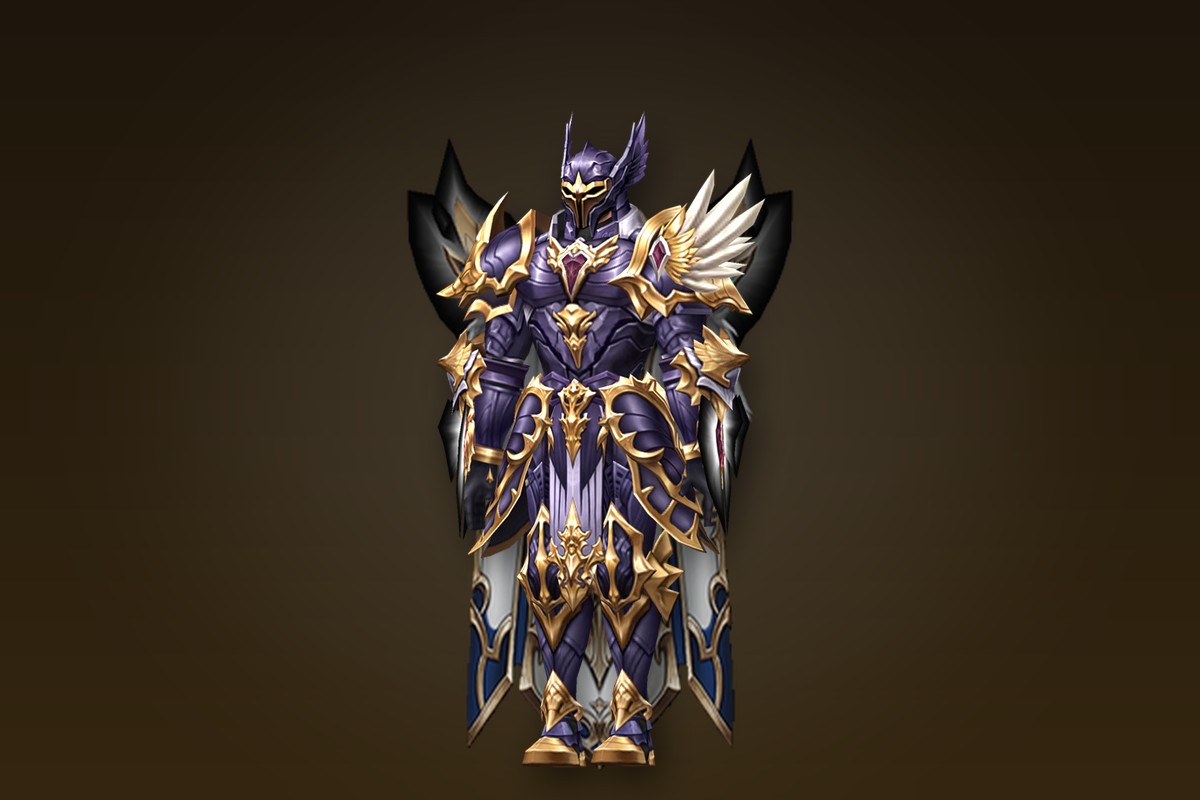 MU Online Crusader in the Imperial set with the Cloak of Radiance