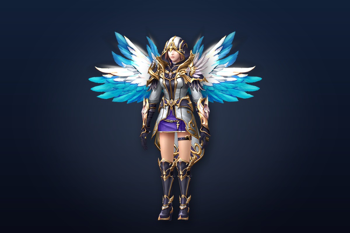 MU Online Lemuria Mage in the Imperial Mage set with the Wings of Eternity