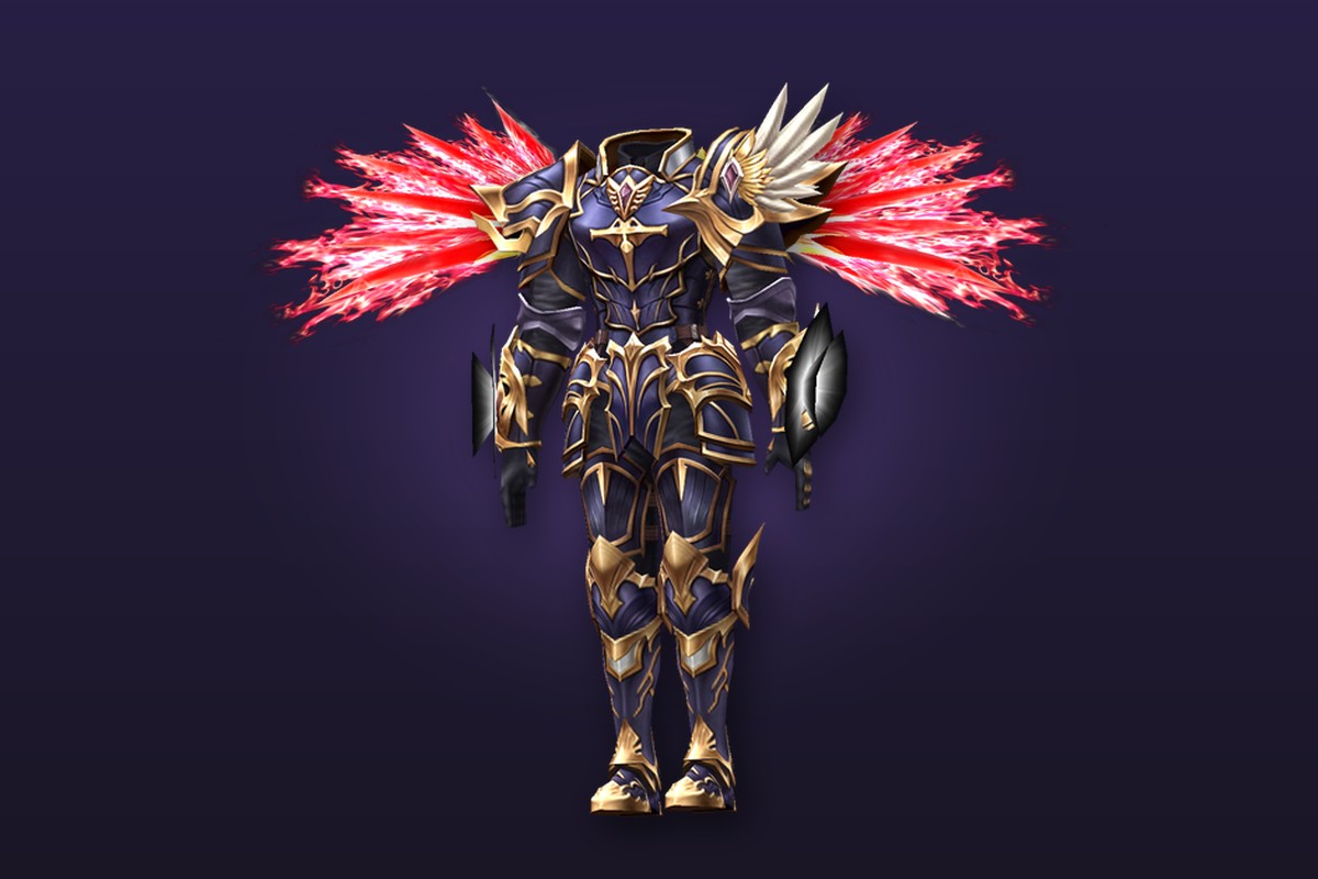 MU Online Magic Gladiator in the Imperial Magic set with Wings of Punishment