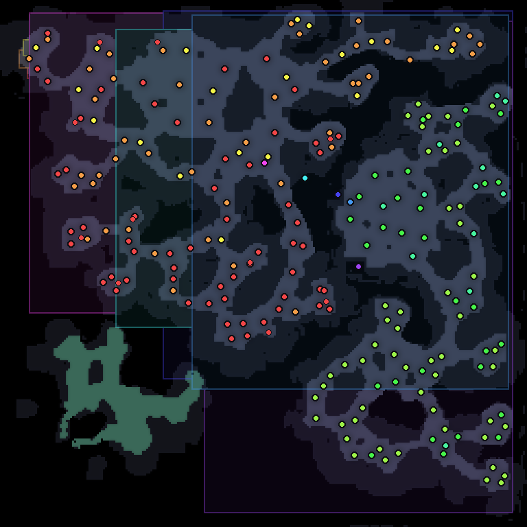 MU Online Acheron monster spawn map showing where every monster spawns