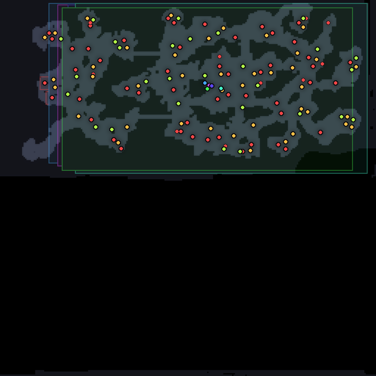 MU Online Debenter monster spawn map showing where every monster spawns