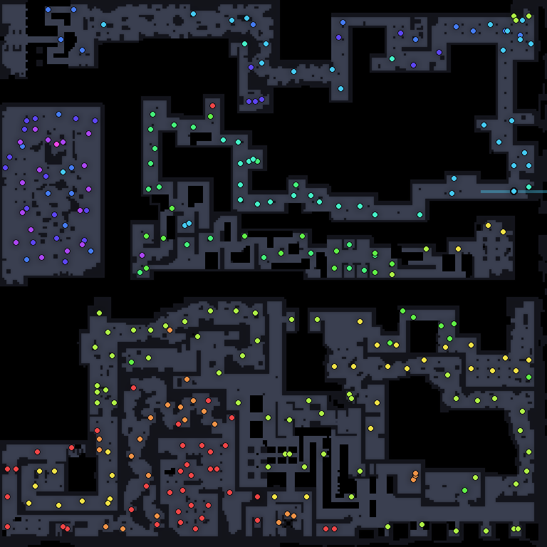 MU Online Dungeon monster spawn map showing where every monster spawns
