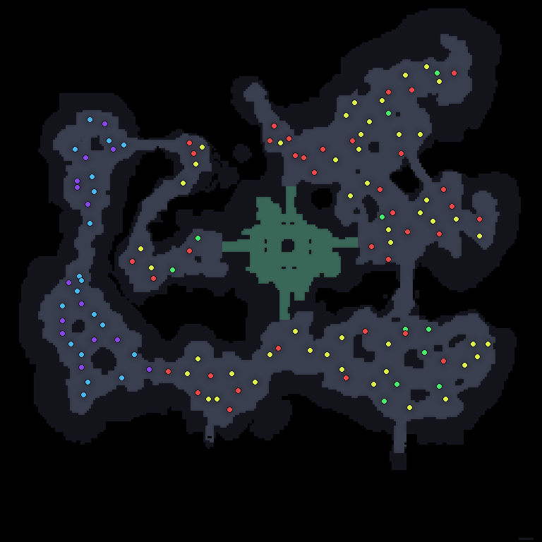 MU Online Karutan 1 monster spawn map showing where every monster spawns
