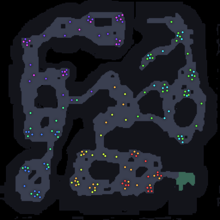 MU Online Raklion monster spawn map showing where every monster spawns