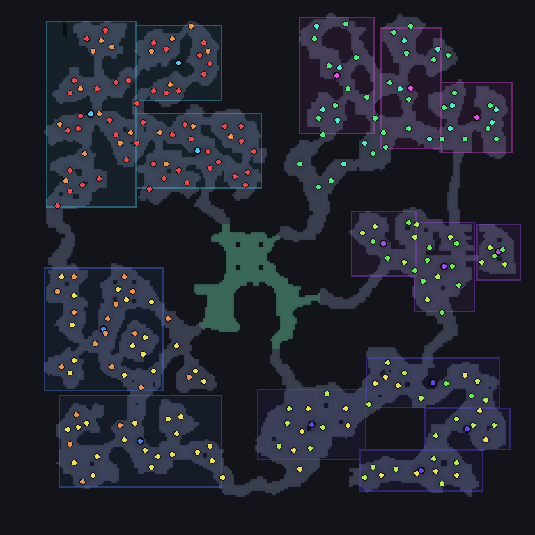MU Online Vulcanus monster spawn map showing where every monster spawns