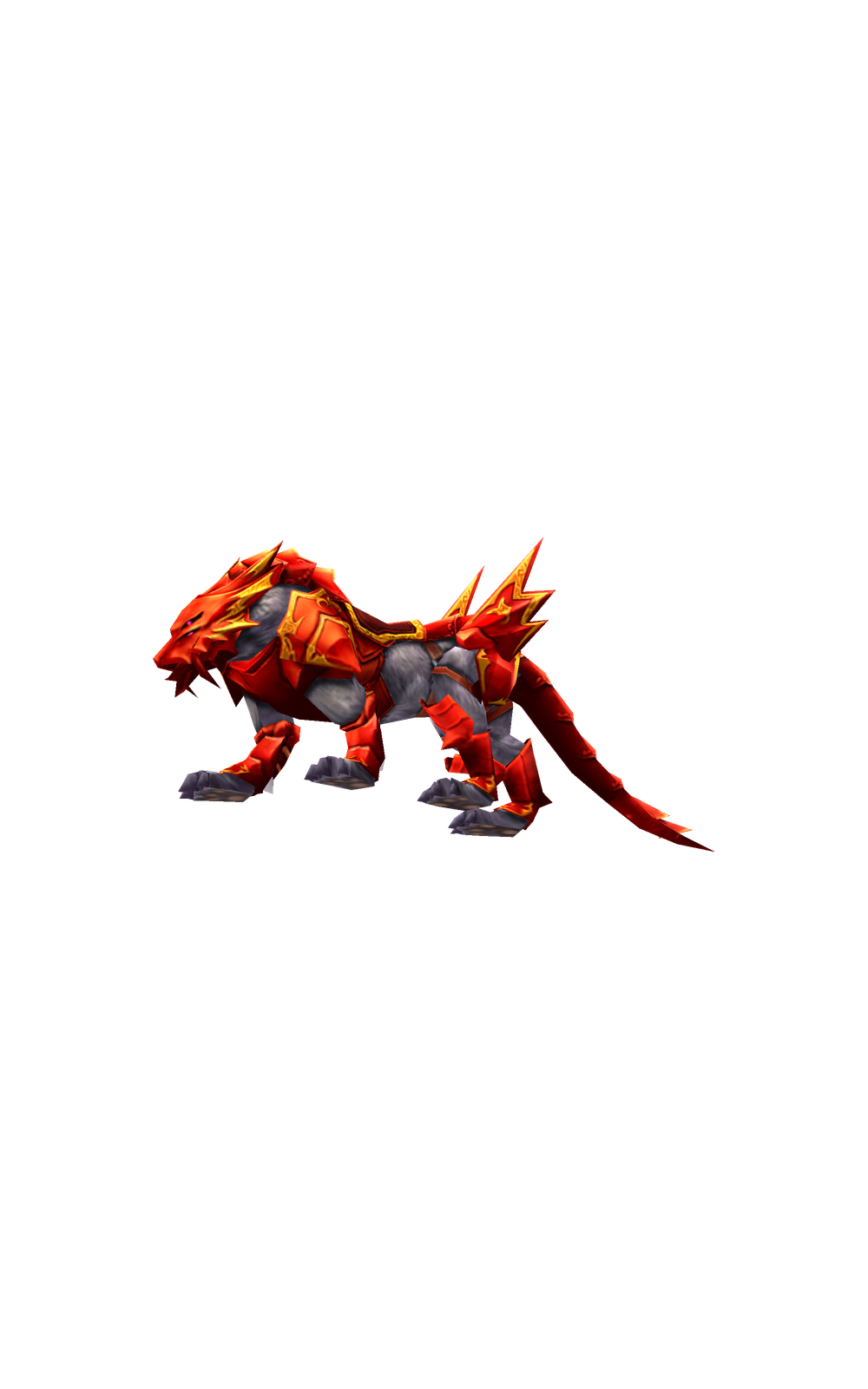 MU Online Red Fenrir pet 3D render