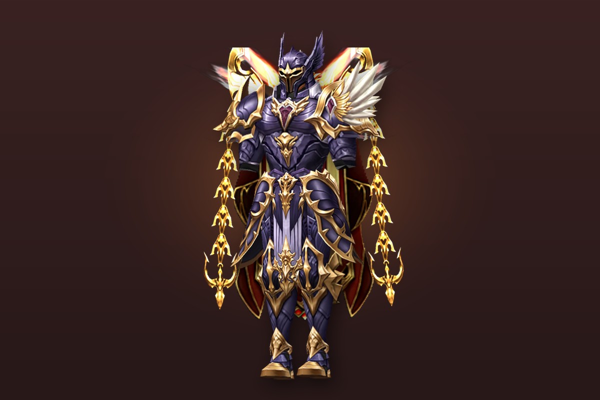 MU Online Rage Fighter in the Imperial Fighter set with the Cloak of Oath