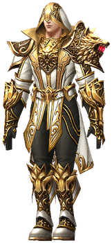 MU Online Temple Guard Wizard set worn on the character