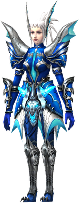 MU Online Blue Eye Lancer set worn by a Grow Lancer