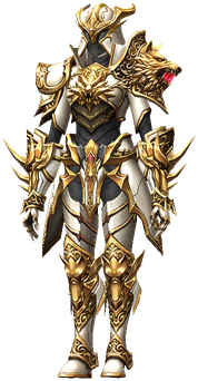 MU Online Temple Guard Lancer set worn by a Grow Lancer