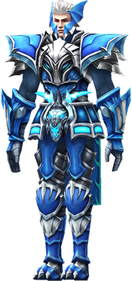 MU Online Blue Eye Gun Crusher set worn on the character