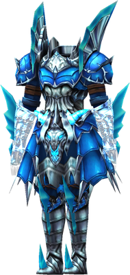 MU Online Blue Eye Magic set worn by a Magic Gladiator
