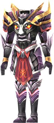 MU Online Hell Night set worn by a Magic Gladiator
