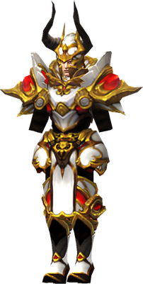MU Online Bloodangel Fighter set worn by a Rage Fighter
