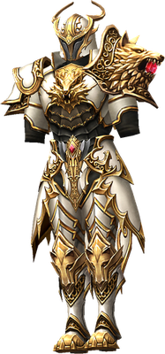 MU Online Temple Guard Fighter set worn by a Rage Fighter