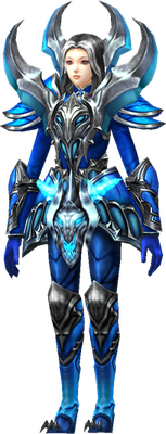 MU Online Blue Eye set worn by a Rune Wizard