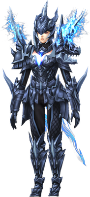 MU Online Lightning set worn by a Rune Wizard