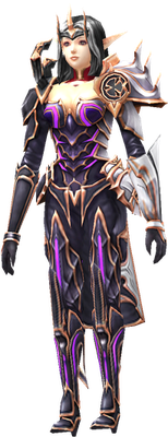 MU Online Silverheart set worn by a Rune Wizard