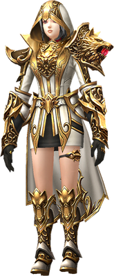 MU Online Temple Guard set worn by a Rune Wizard
