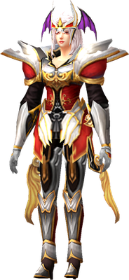 MU Online Bloodangel Slayer set worn by a Slayer