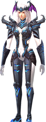 MU Online Darkangel Slayer set worn by a Slayer