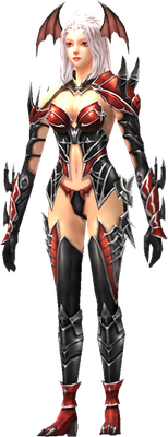 MU Online Nightwing set worn by a Slayer
