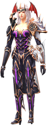 MU Online Silverheart Slayer set worn by a Slayer