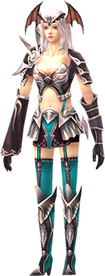 MU Online Slayer set worn by a Slayer