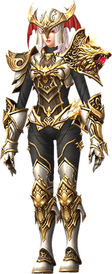 MU Online Temple Guard Slayer set worn by a Slayer