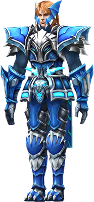 MU Online Blue Eye White Wizard set worn on the character
