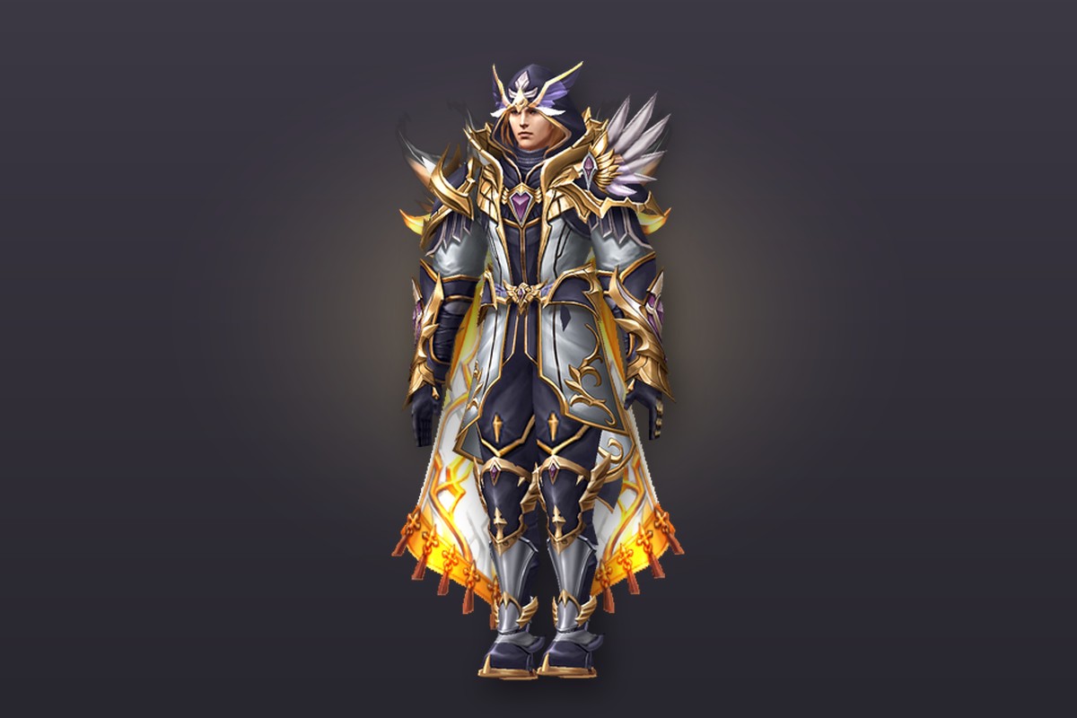 MU Online White Wizard in the Imperial White Wizard set with the Cloak of Movie